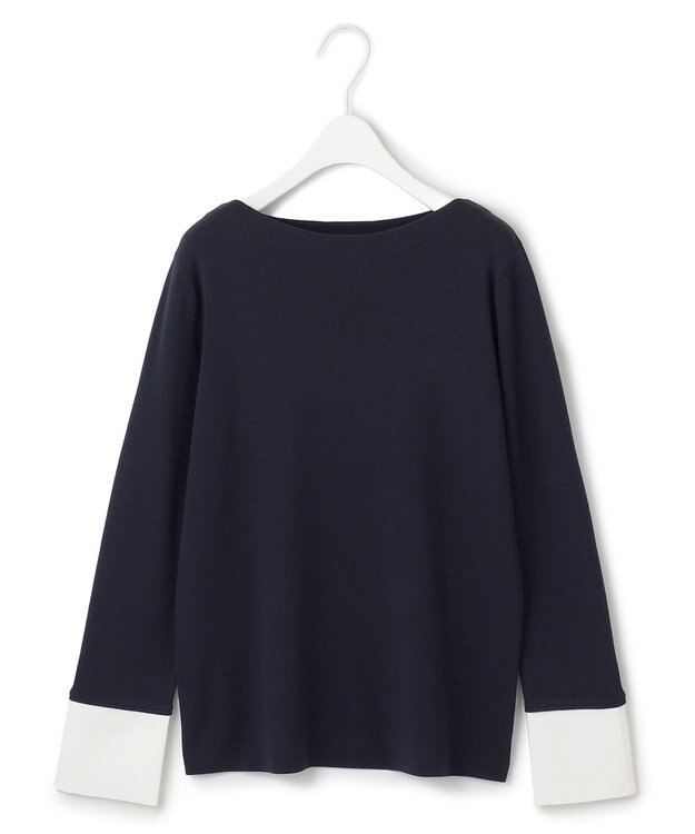 ICB 【洗える】 クロスコンビ デザインニットプルオーバー ネイビー系