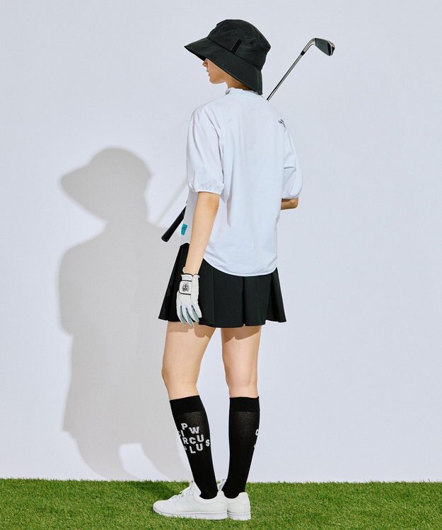 PW CIRCULUS 【虫よけ加工】【WOMEN】ハイソックス  ゴルフ ブラック系