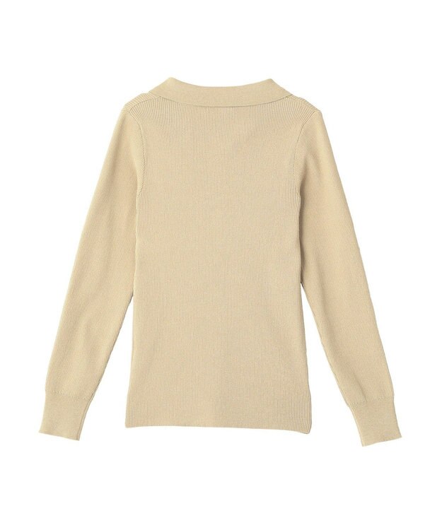 CRAFT STANDARD BOUTIQUE 襟付きコンパクトリブニットカーディガン Beige