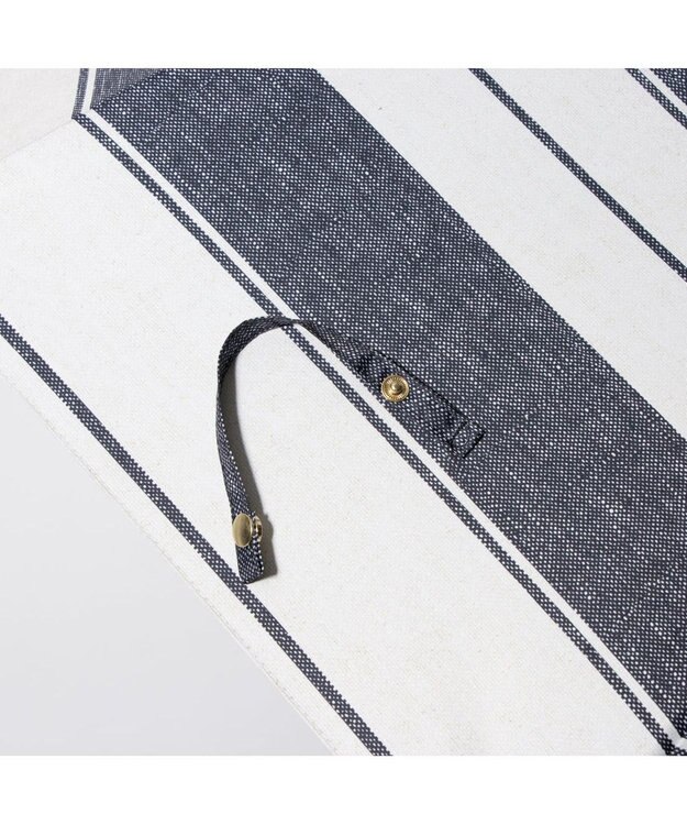 UNBILLION cache nez / 麻調ボーダーバルーンショートパラソル ネイビー