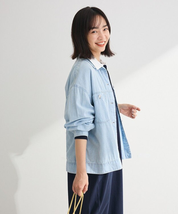 Green Parks シアーデニムシャツＧジャン Black