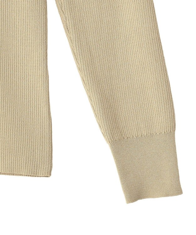 CRAFT STANDARD BOUTIQUE 襟付きコンパクトリブニットカーディガン Beige