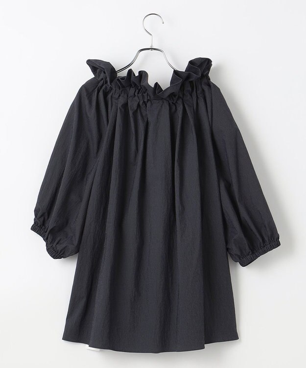 #Newans ドローストリングカラーブラウス ネイビーストライプ系