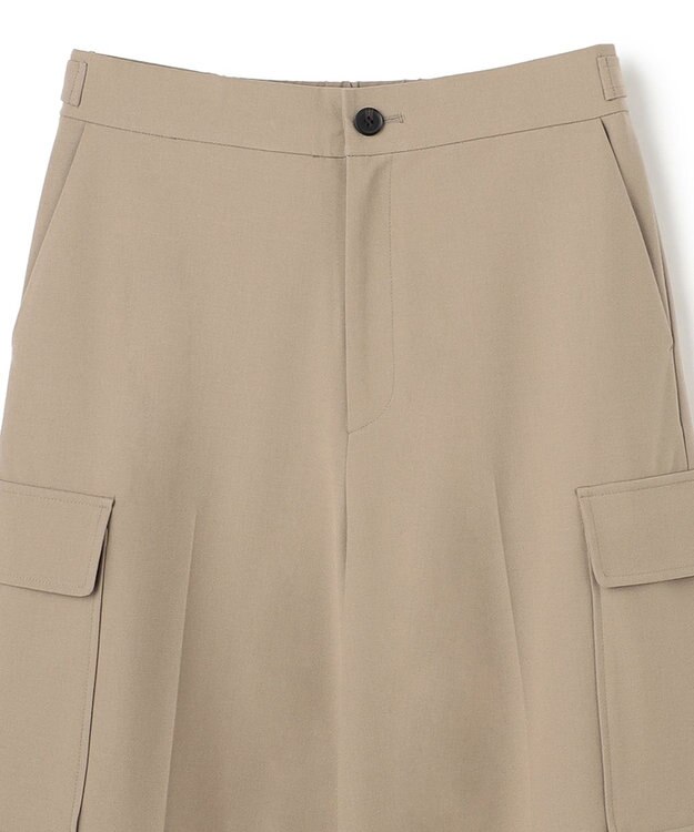 UNFILO ウールライク カーゴワイドパンツ ベージュ