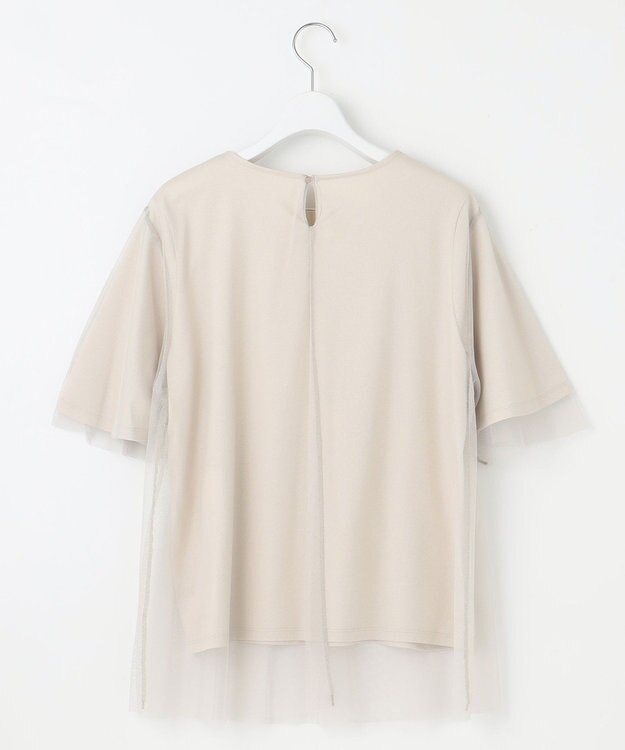 自由区 【洗える】シアーチュールプルオーバー カットソー ベージュ