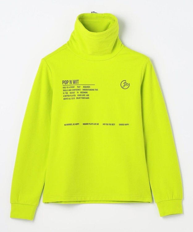 PW CIRCULUS 【起毛素材であたたか】【WOMEN】スピンドル付 両面起毛タートルネック ゴルフウェア レディース ライトグリーン系