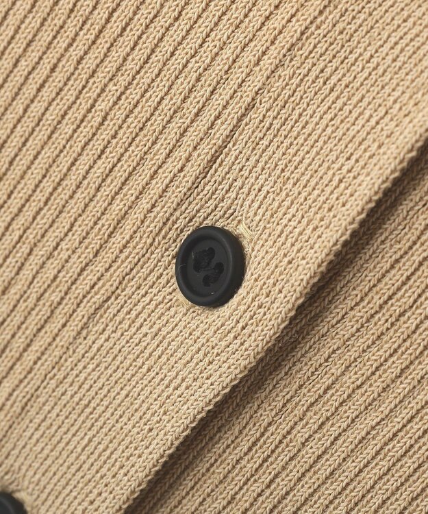 CRAFT STANDARD BOUTIQUE 襟付きコンパクトリブニットカーディガン Beige