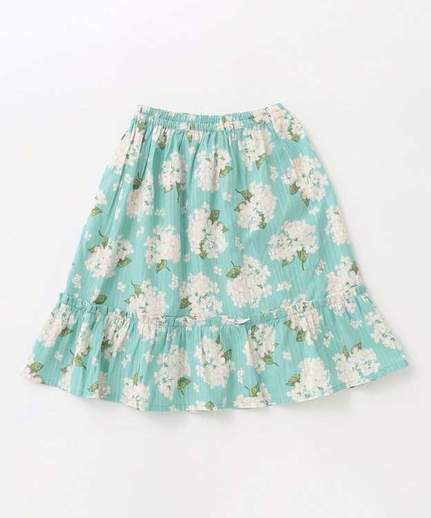 ANY KIDS ショート丈 浴衣 セット エメラルドグリーン×アジサイ