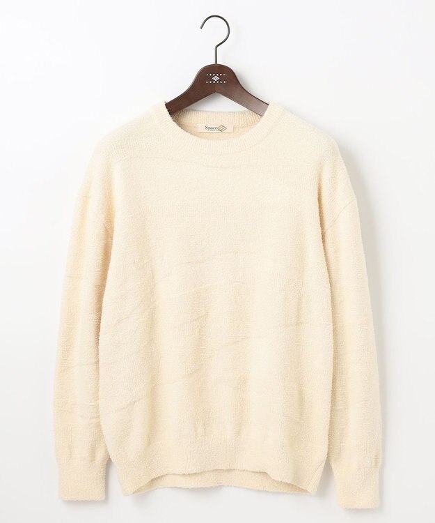 JOSEPH ABBOUD MOUNTAIN 【SPACE／UNISEX】ベアフリースカモフラージュ ニット アイボリー系