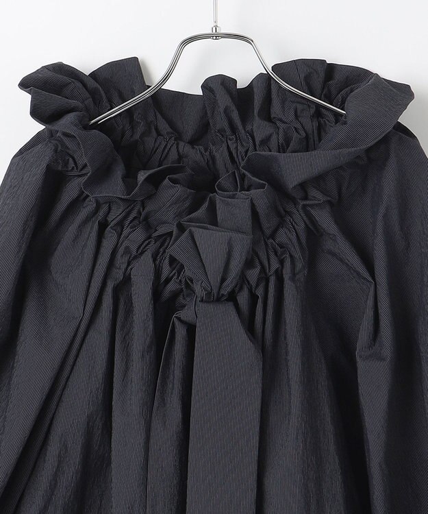 #Newans ドローストリングカラーブラウス ネイビーストライプ系