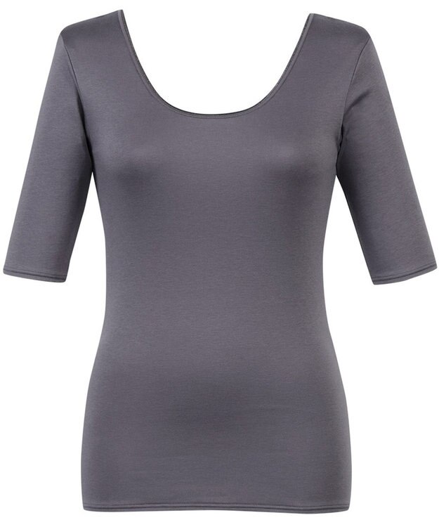 Wing あったかインナー 綿100％ 毛玉になりにくい 型くずれしにくい 【綿の贅沢 リッチ】 5分袖 半袖 秋 冬 EL4582 ウイング／ワコール バイオレット