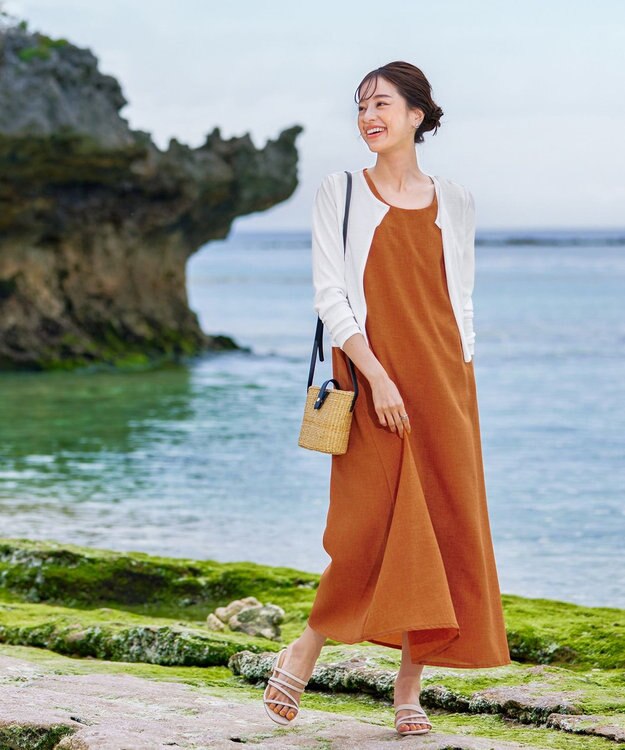 Tiaclasse 【洗える】長袖サマーニットカーディガン オフホワイト