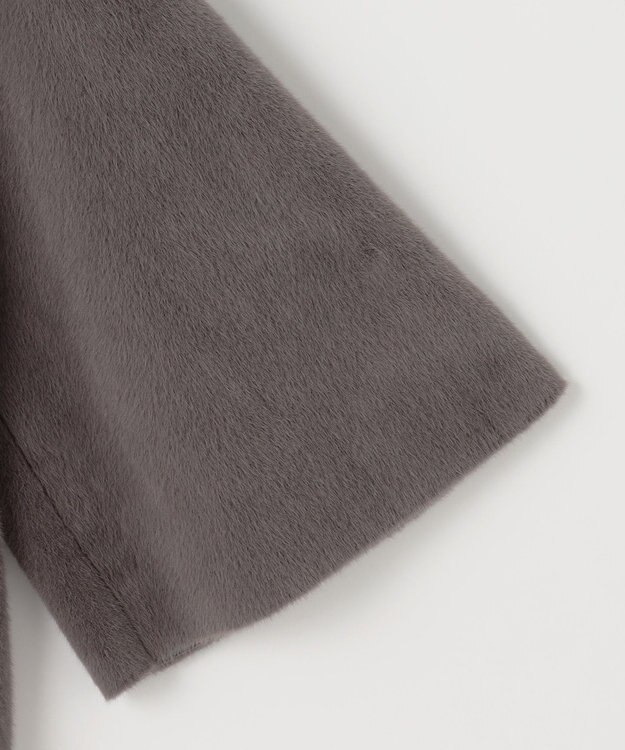 自由区 エコミンクショート コート ダークブラウン系