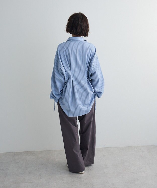 Green Parks ドロストシャーリングウエストタックシャツ Sax