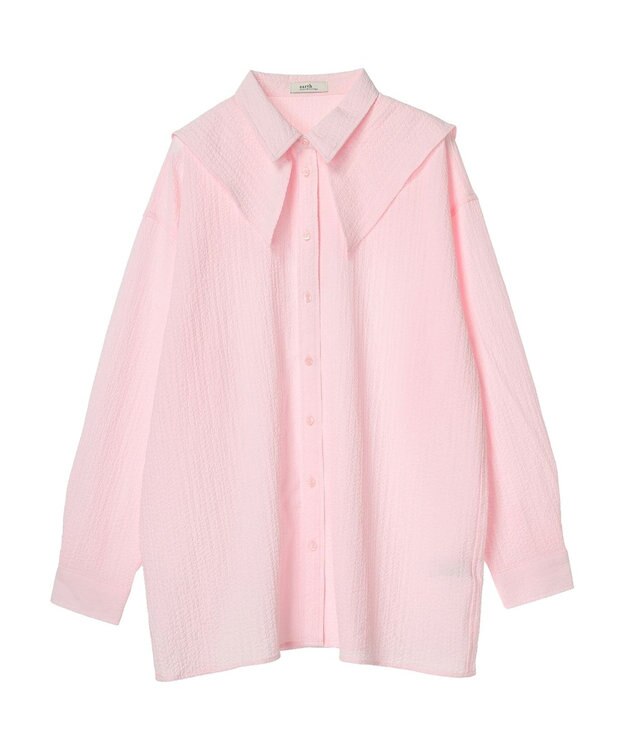 earth music&ecology ダブルカラーシャツ Pink