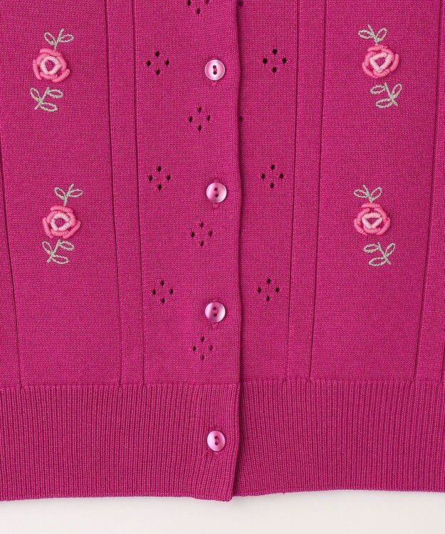TOCCA 【洗える！】TINY ROSE KNIT カーディガン ピンク系