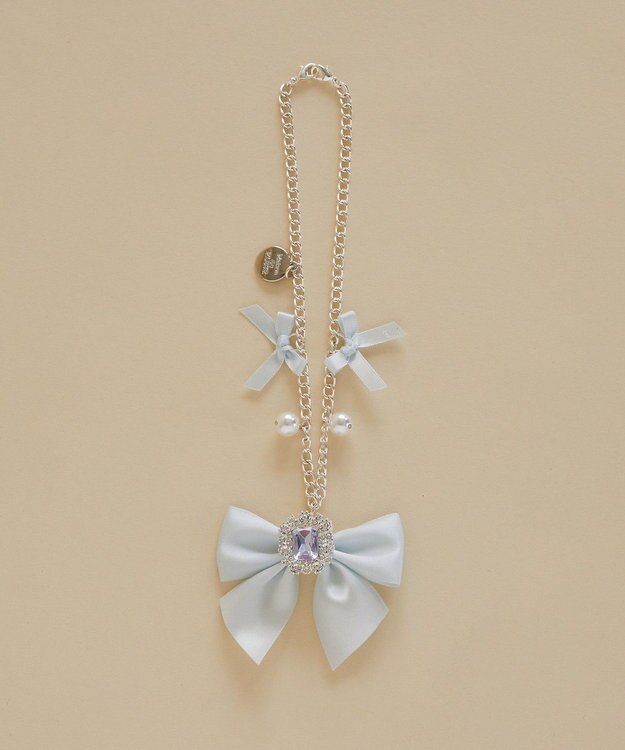 Maison de FLEUR ビジューリボンパールバッグチャーム Light Blue