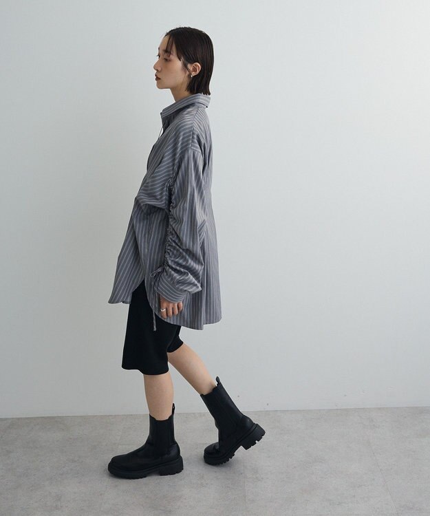 Green Parks ドロストシャーリングウエストタックシャツ Charcoal Gray