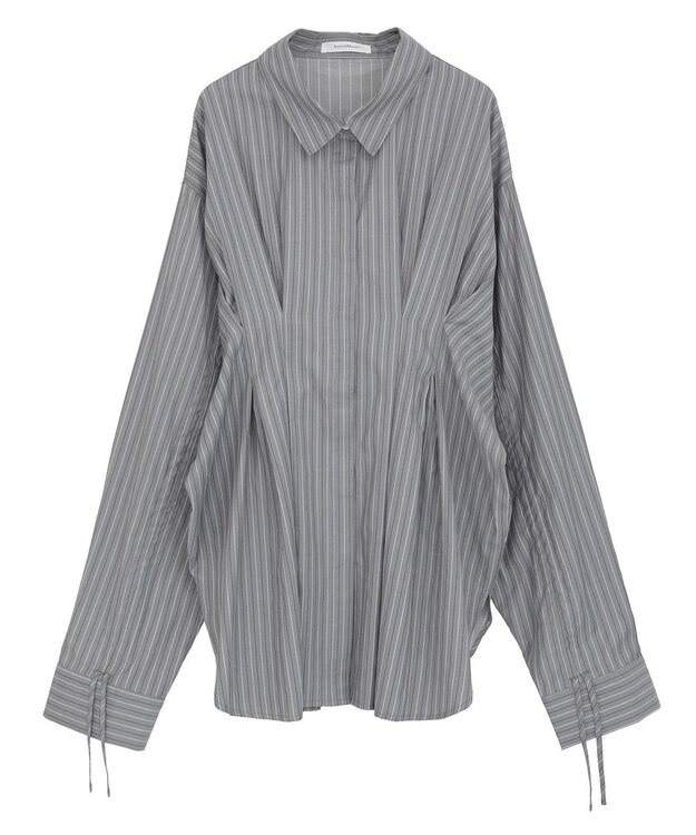 Green Parks ドロストシャーリングウエストタックシャツ Charcoal Gray