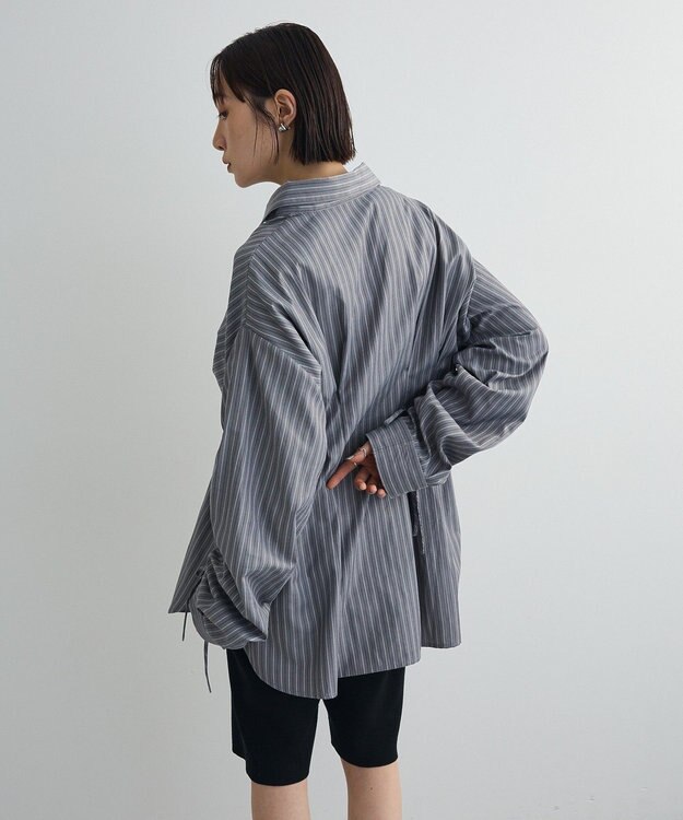 Green Parks ドロストシャーリングウエストタックシャツ Charcoal Gray