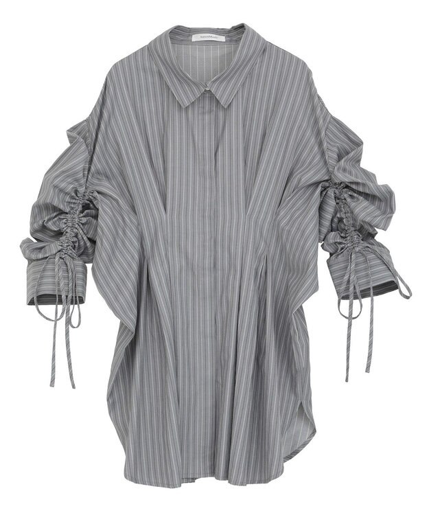 Green Parks ドロストシャーリングウエストタックシャツ Charcoal Gray