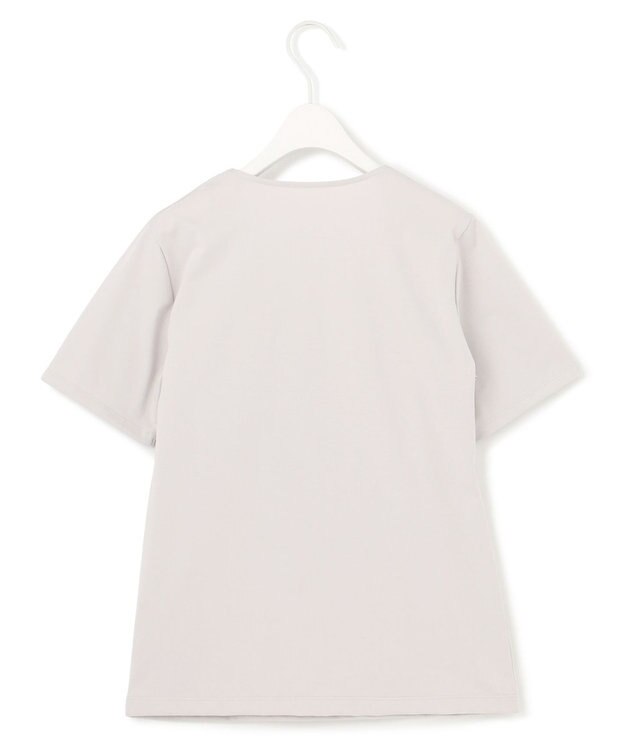 ICB L 【洗える】 スーペリアジャージー Vネック半袖プルオーバー ライトグレー系