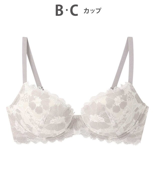 AMPHI ノンワイヤーブラ 谷間メイク ボリュームアップ Aカップあり 【BRAGENIC ブラジェニック プラスタイプ】 ブラジャー ブラ ワイヤレス BMI451 アンフィ／ワコール アイボリー