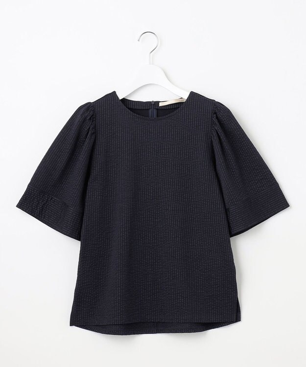 自由区 【WEB限定・洗える・XSサイズあり】シャドウサッカー カットソー ネイビー系