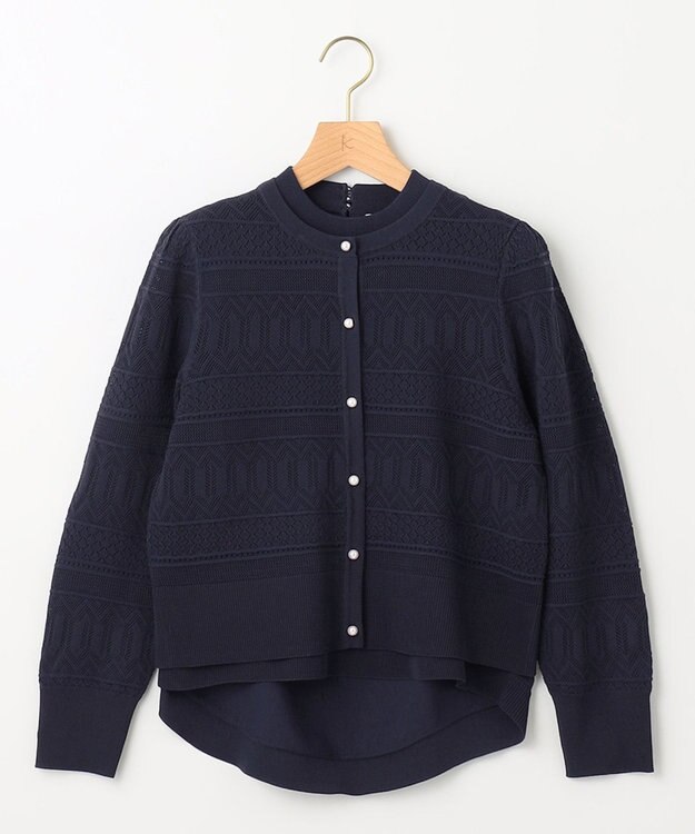 組曲 【2SET・WEB限定】編地ニット ツインセット ネイビー系