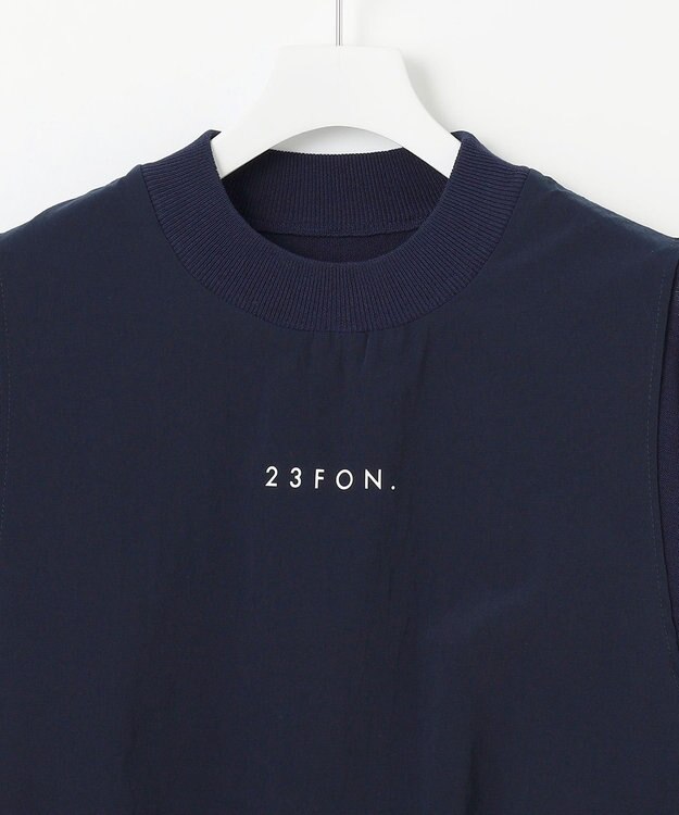23区GOLF 【23Fondation/MEN】レイヤード風 コンビモックネック ネイビー系