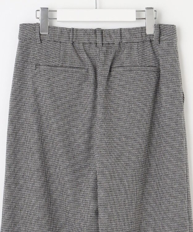 J.PRESS LADIES 【洗える】チェルビック チェック セミワイド パンツ ライトグレー系3