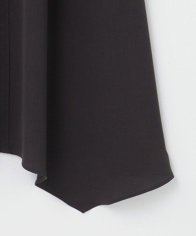 23区 【撥水加工/洗える】キューティクルストレッチツイル イレギュラーヘム ワンピース ダークブラウン系