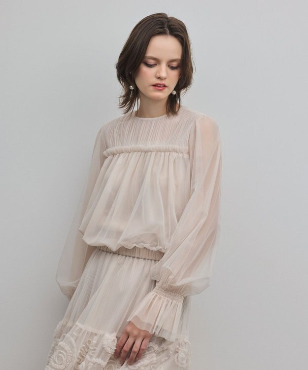 GRACE CONTINENTAL チュールタイブラウス キナリ