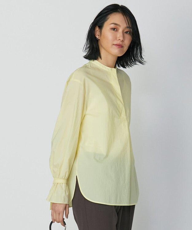 ICB 【洗える】エコナイロンストレッチ プルオーバーブラウス ライトイエロー系