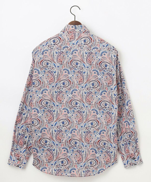 JOSEPH ABBOUD リバティプリント シャツ ワイン系5