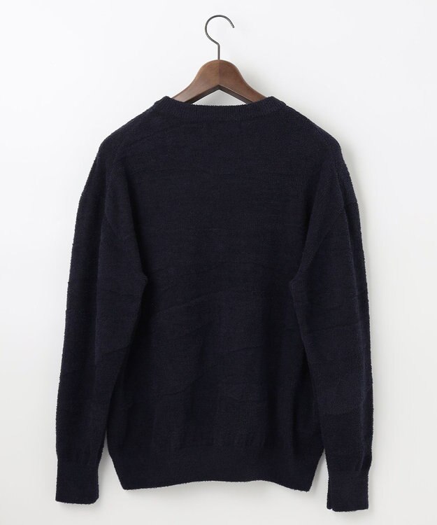 JOSEPH ABBOUD MOUNTAIN 【SPACE／UNISEX】ベアフリースカモフラージュ ニット ネイビー系