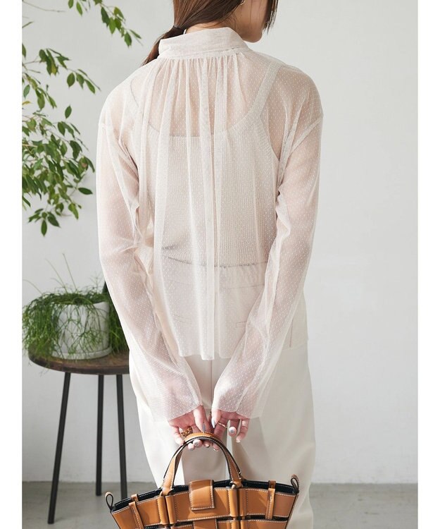 Green Parks AnriettMusee ドットチュール２ＷＡＹボウタイブラウス Ivory