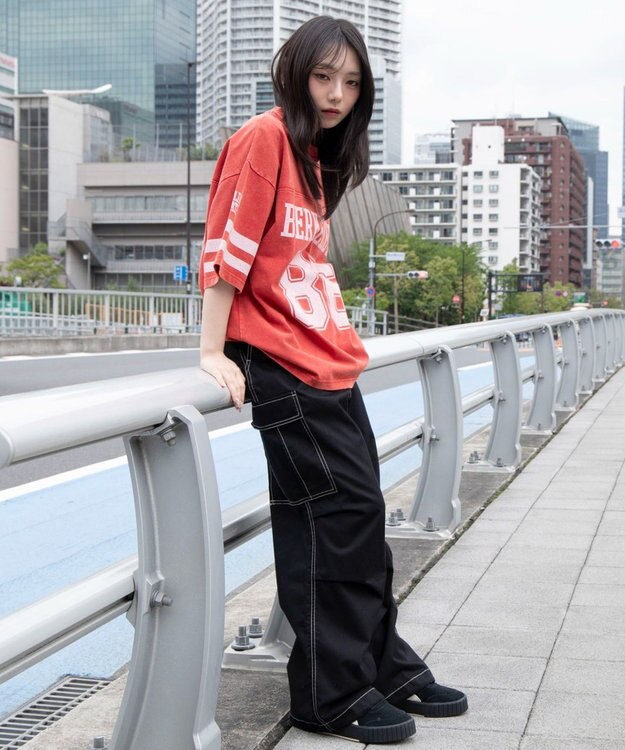 WEGO 【ユニセックス着用ITEM/MLサイズ展開】ナンバリングT（SS） レッド