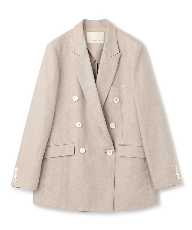 uncrave ヘリンボーン リネン ジャケット（uncrave WHITE） フラックスA