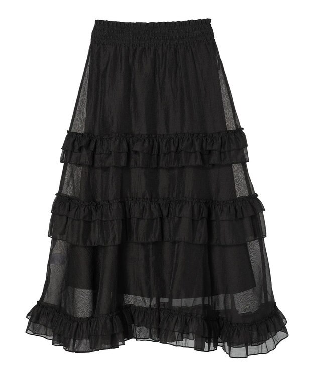 Green Parks ・ＥＬＥＮＣＡＲＥ　ＤＵＥ　シアーフリルティアードスカート Black