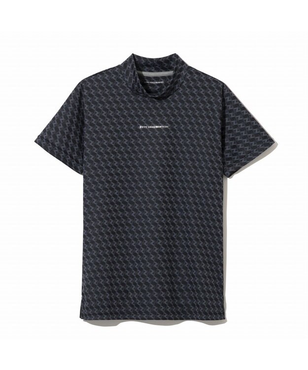 ZERO HALLIBURTON 【吸水速乾・UVケア】 ZHモノグラムモックネックTシャツ ZHG-W5S 82979 ブラック