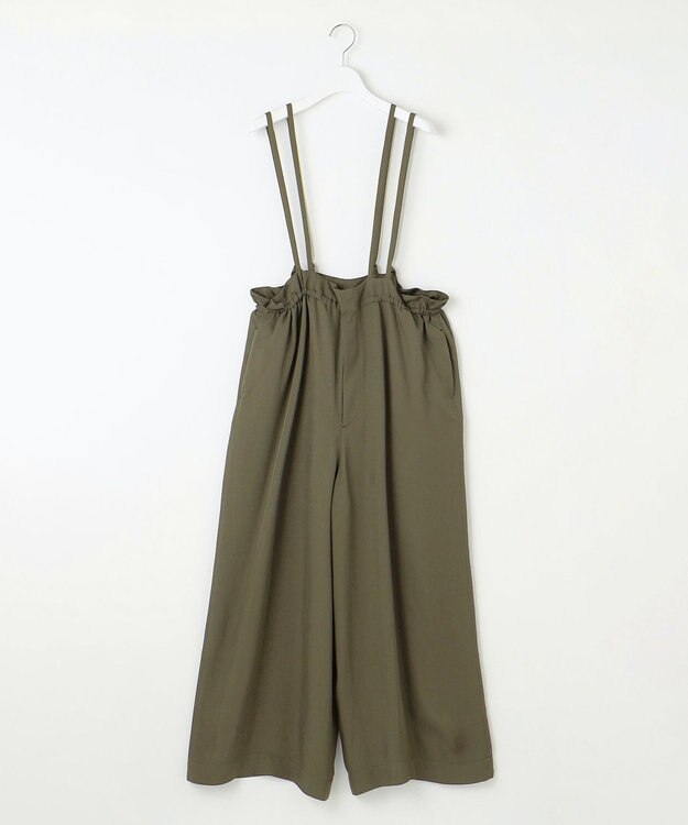 23区 【SACRA】アセテートブライトツイル サロペット カーキ系