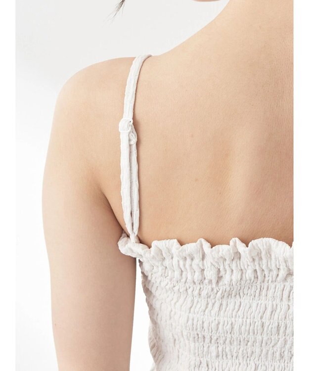 earth music&ecology ＳＥＴ２点シアークロップドシャツ×シャーリングタンク Ivory