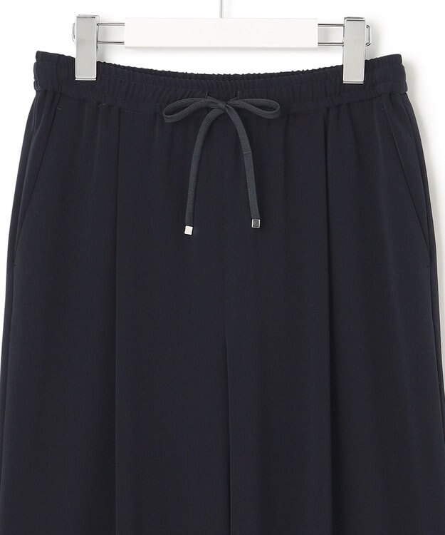 23区 L 【WEB限定/洗える】2WAYストレッチツイル ワイドパンツ ネイビー系