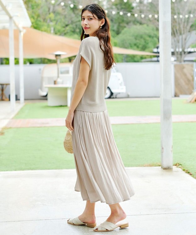 Tiaclasse 【洗える】リネンタッチカーディガン アイボリー