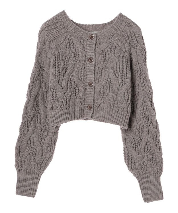 earth music&ecology ｍｉｘケーブルカーディガン Gray Beige