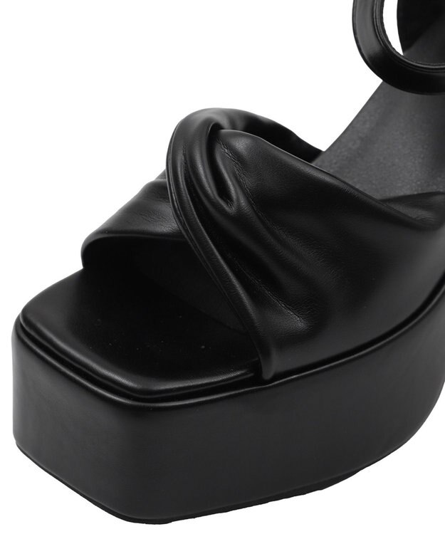 WEGO ストーム付きクロスヒールサンダル ブラック