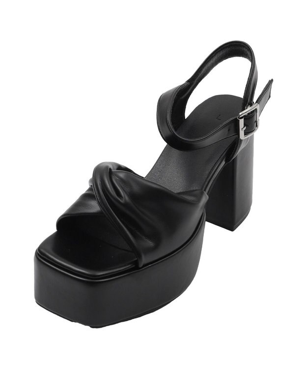 WEGO ストーム付きクロスヒールサンダル ブラック