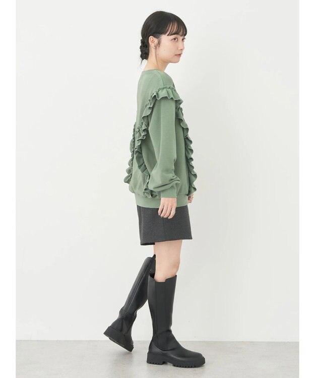 earth music&ecology フリルスウェットプルオーバー Mint