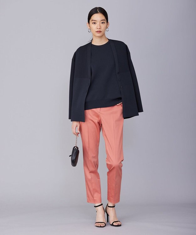 ICB 【洗える】コットンポリエステルスムース カーディガン チャコール系